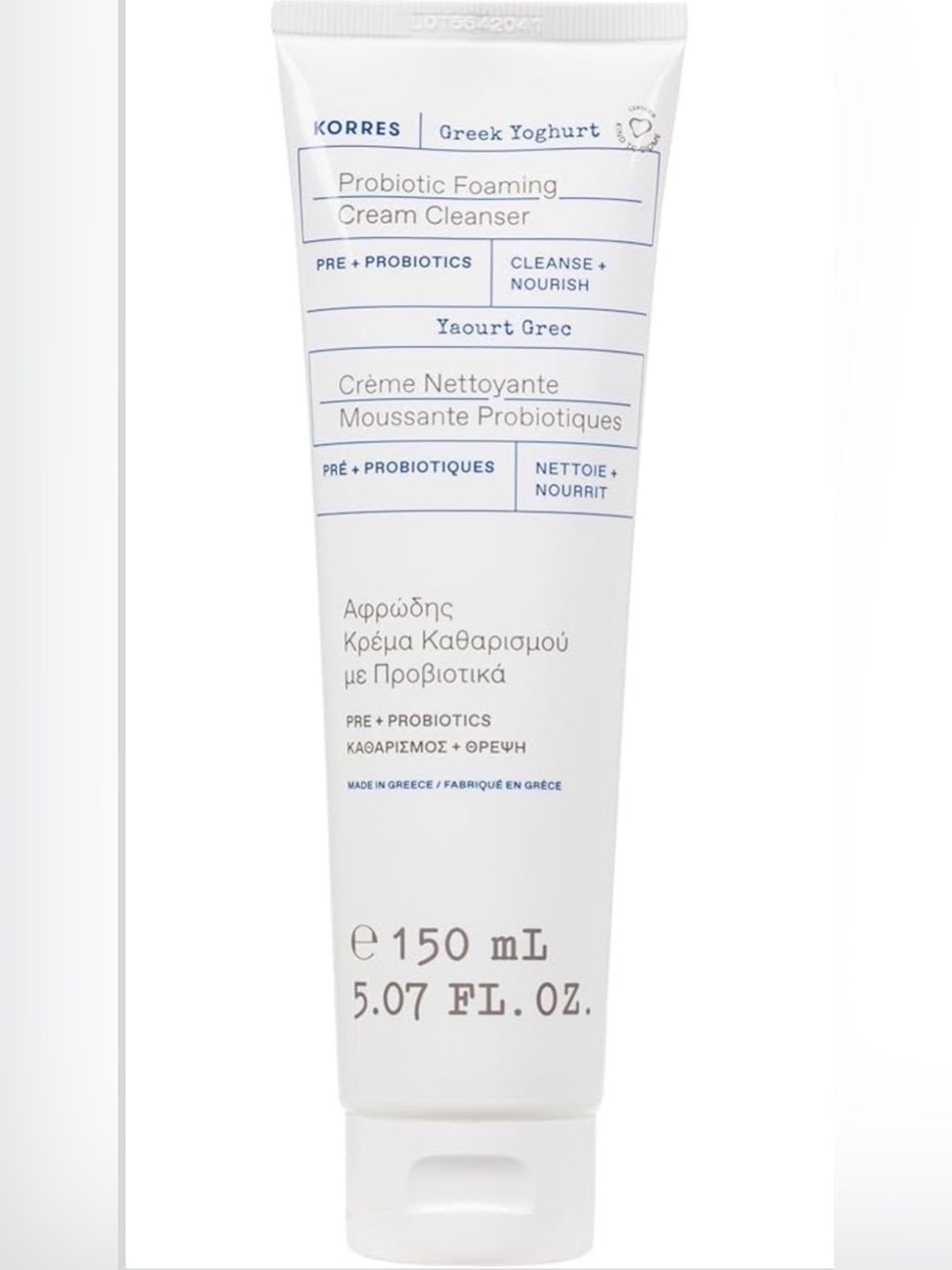 Greek Yoghurt Foaming Cream Cleanser, Hydrating, Deep Cleansing Skin Care